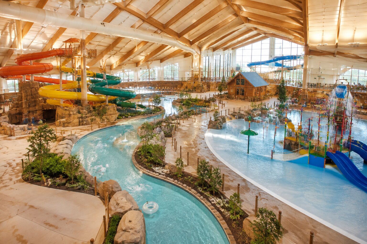 AI placeholder showing an indoor family water park